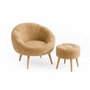 Atelier Del Sofa Lida - Conjunto de Sillón y Puff Marrón